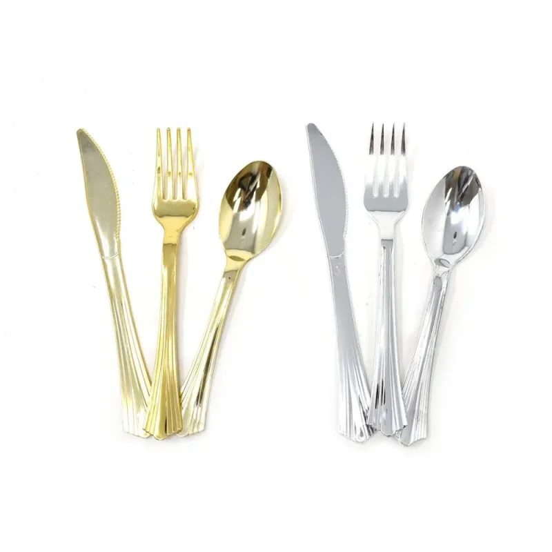 premium 24 piece plastic cutlery set