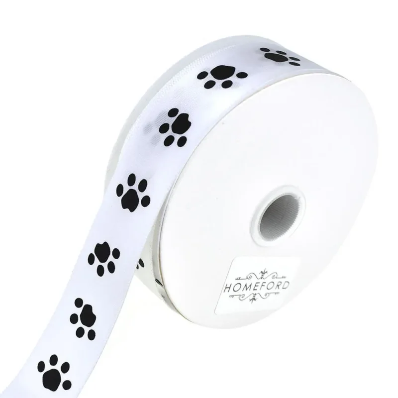 puppy paw print ribbon 7 8 x 5 yards