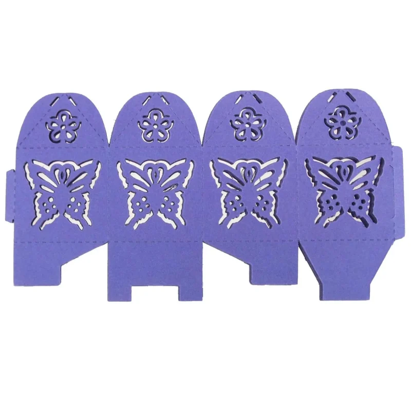 purple butterfly laser cut favor boxes 2 x 12 pack