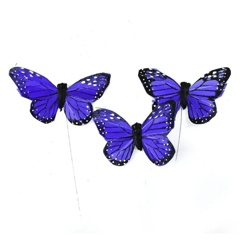 purple monarch butterfly floral decor 3 inch set of 12