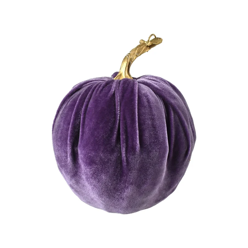 purple velvet pumpkin centerpiece 7 inch decor