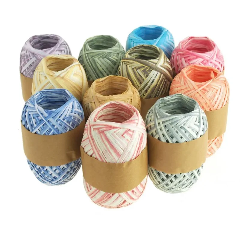 raffia paper rolls 18mm x 100yd two tone