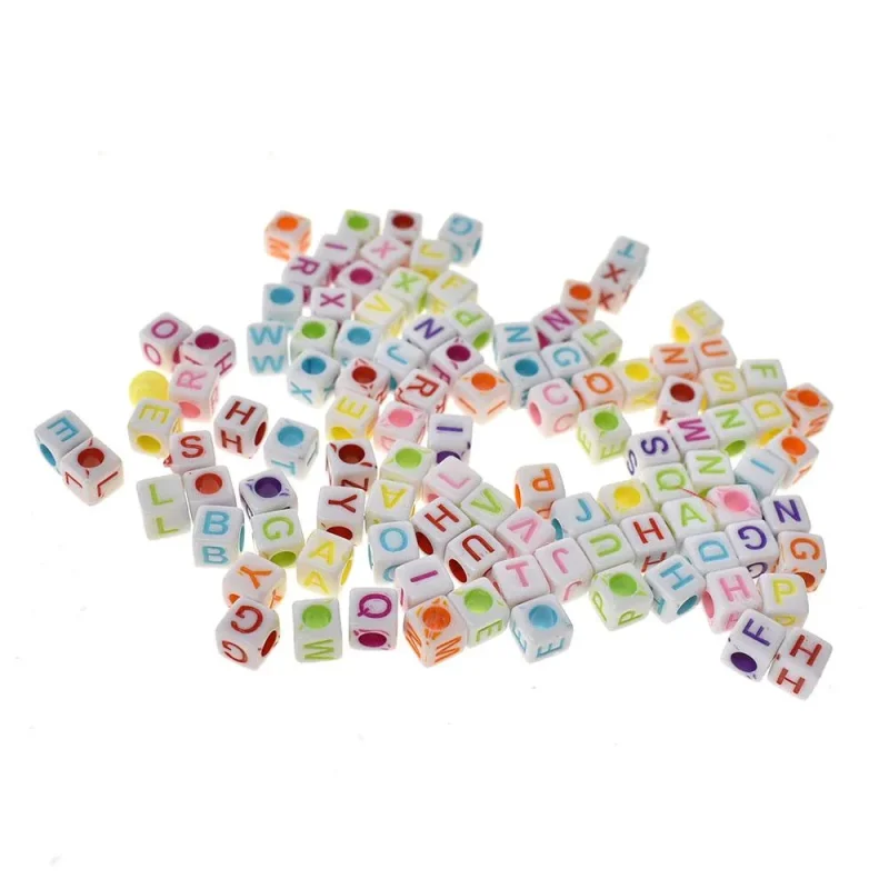 rainbow alphabet beads 1 4 inch 300 piece set white