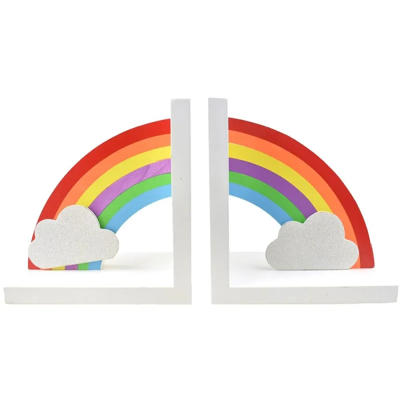 rainbow colored decorative bookends 2 pack 6 5 inch