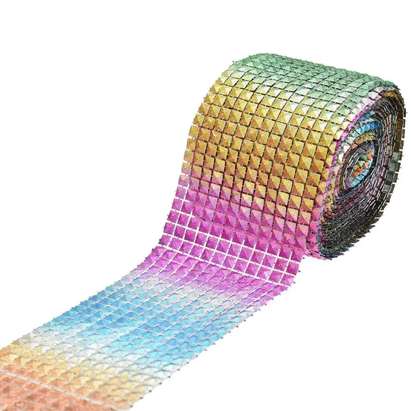 rainbow mesh ribbon roll 4 x 10 yards pyramid stud