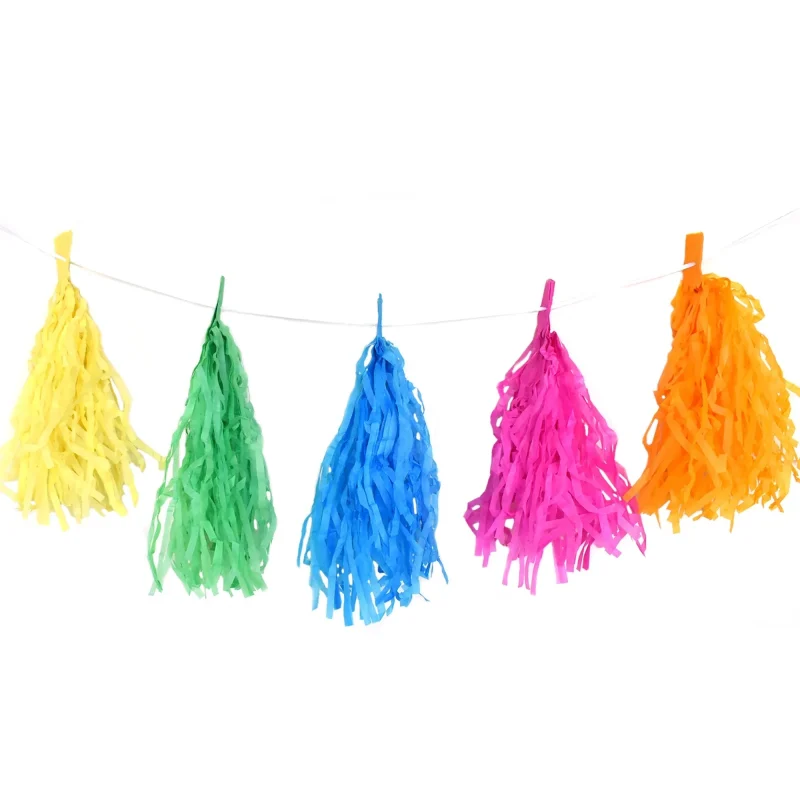 rainbow tassel party decor 10ft garland 9 5in