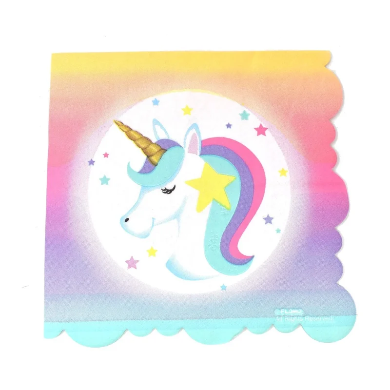 rainbow unicorn 2 ply napkins 16 count 6 25 inch