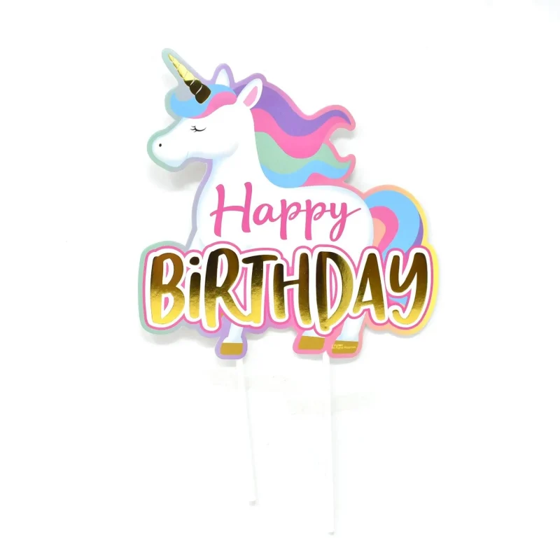 rainbow unicorn birthday cake topper 11 5 inch