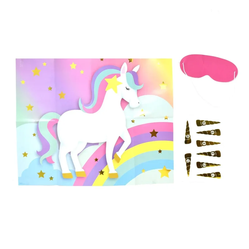 rainbow unicorn horn pin game 15 inch