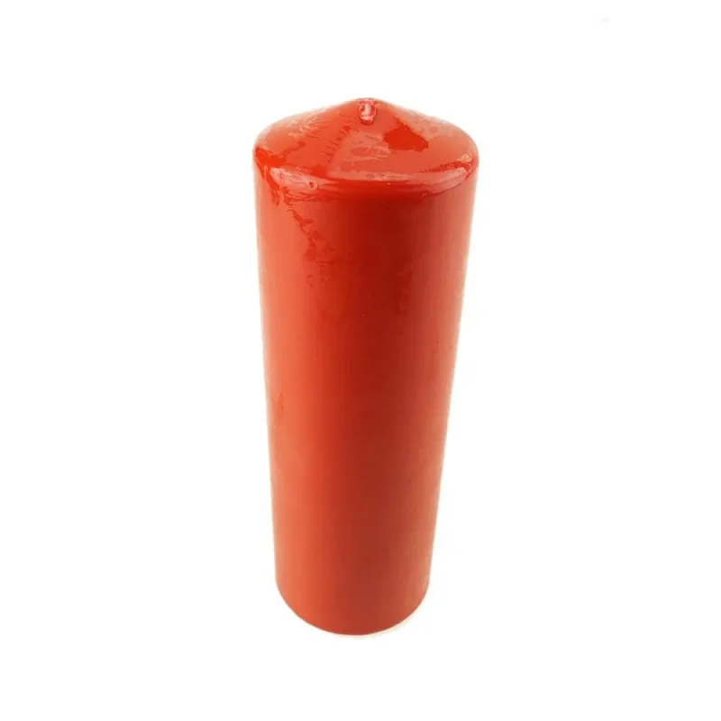 red dome top unscented pillar candle 3 x 9