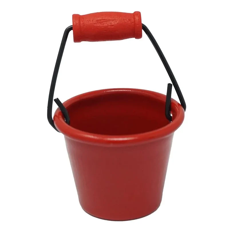 red mini metal pail with handle 1 5