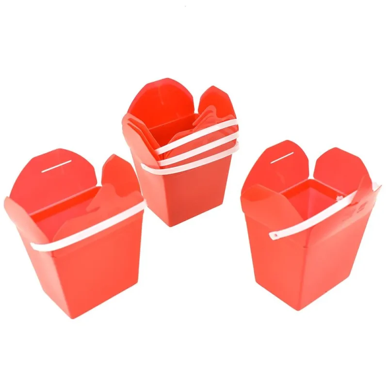 red plastic favor boxes with handle 3 1 4 inch pack of 5