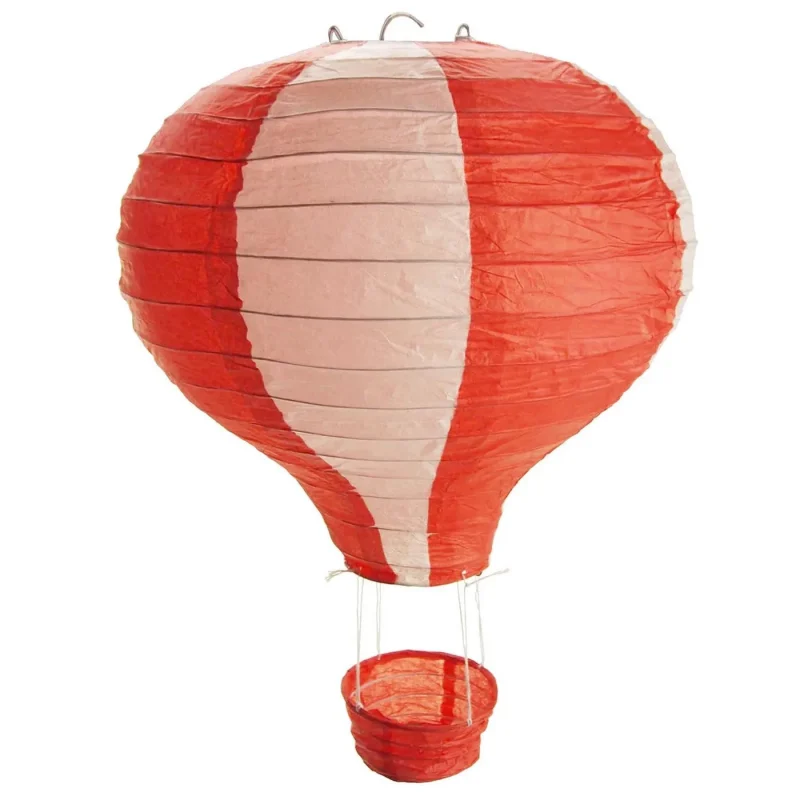 red striped 15 inch paper hot air balloon hanging decor