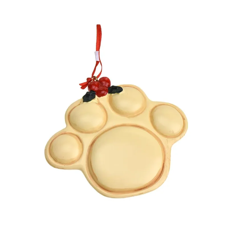 resin paw print christmas ornament 3 25