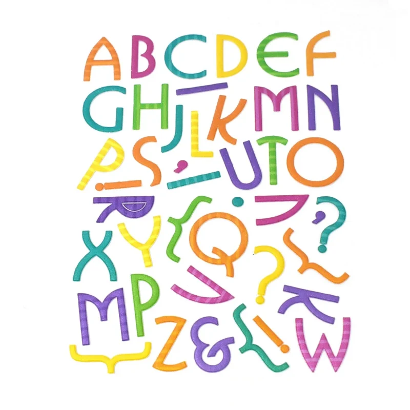 retro 3d puffy alphabet stickers 42 pack