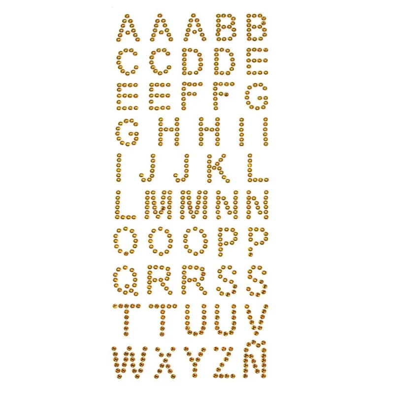 rhinestone alphabet stickers 1 50 pack