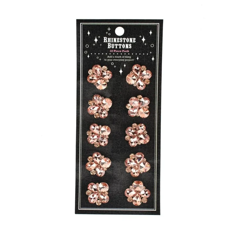 rhinestone cluster buttons 10 pack mixed cuts