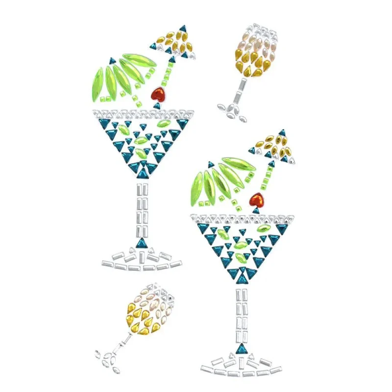 rhinestone cocktail stickers 4 assorted designs