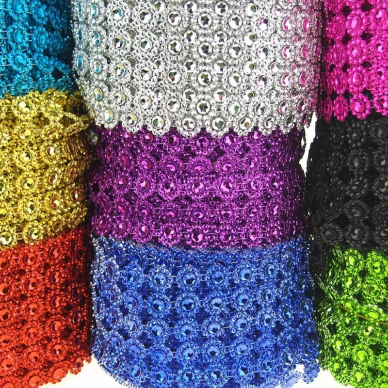 rhinestone diamond mesh ribbon wrap 4 x 10 yards