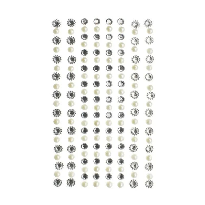 rhinestone flower sticker strips 1 4 inch 8 pack