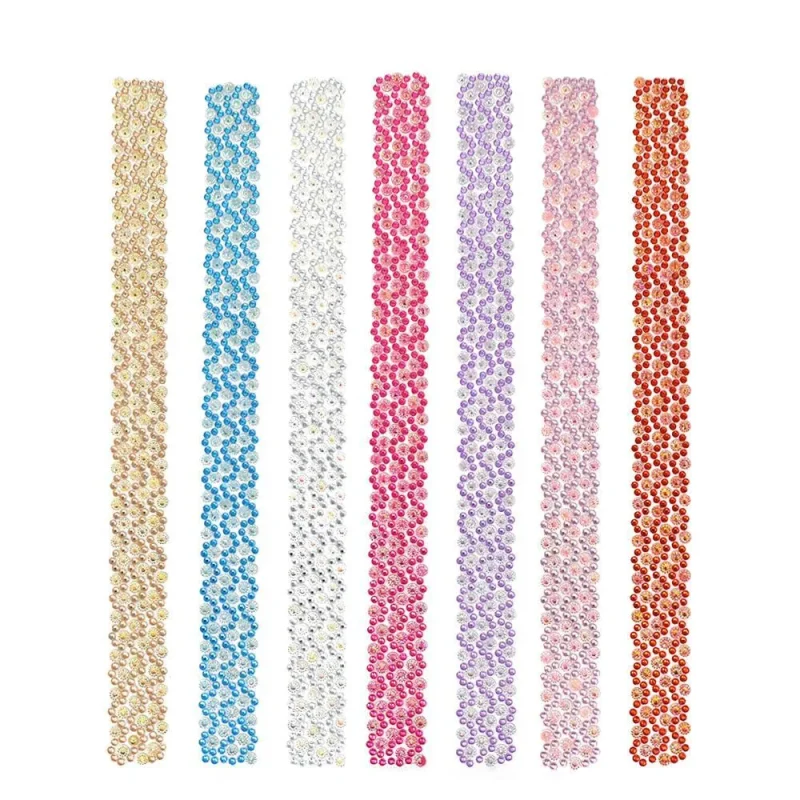 rhinestone flower sticker strips 11 75 x 2 pack of 2