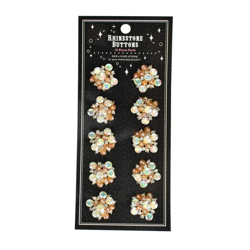 rhinestone gem cluster buttons 10 pack