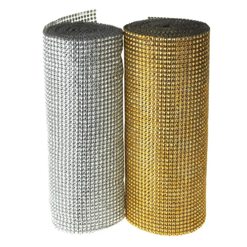 rhinestone mesh ribbon wrap 9 5 x 5 yards