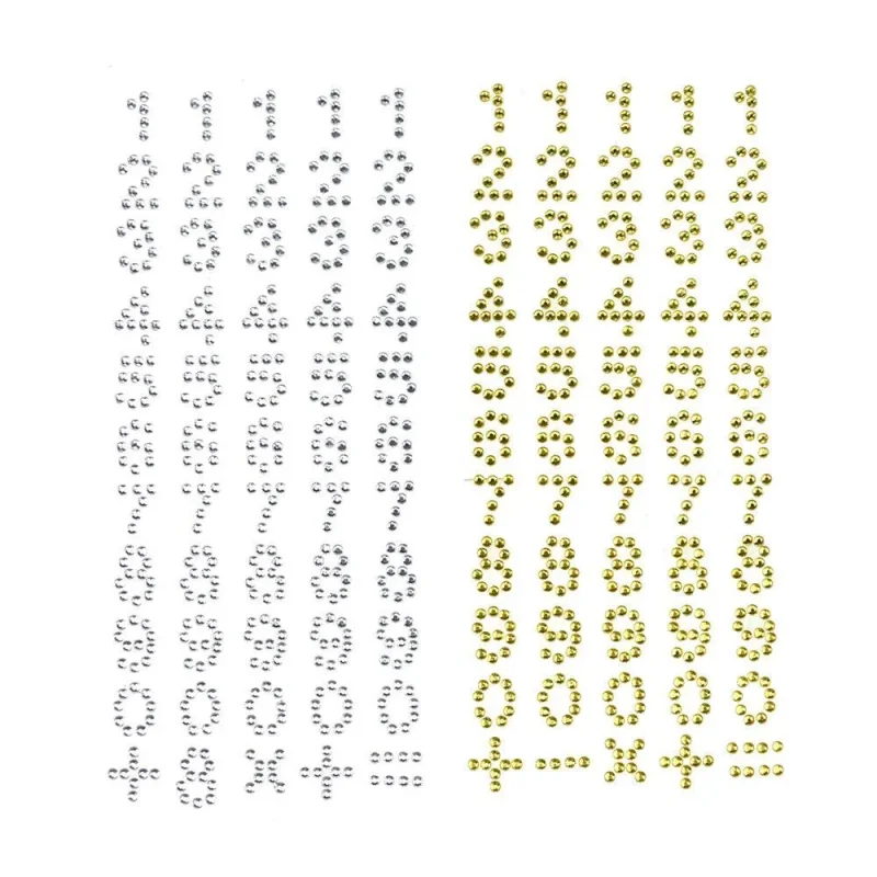 rhinestone number symbol stickers 5 8 inch 55 piece set