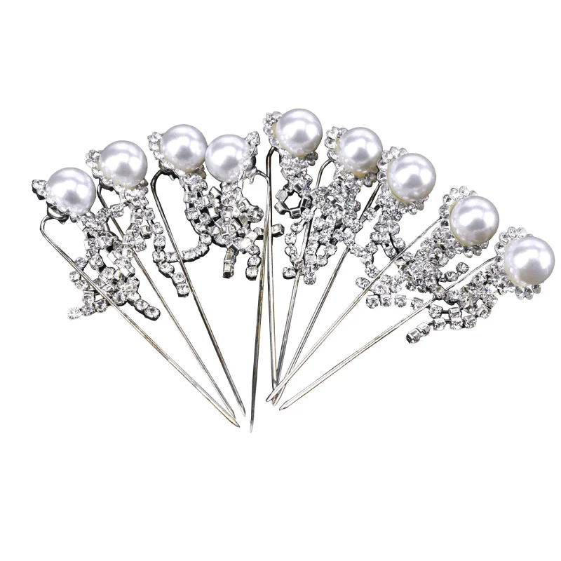 rhinestone pearl floral dangle pins 9 pack 5 8 inch