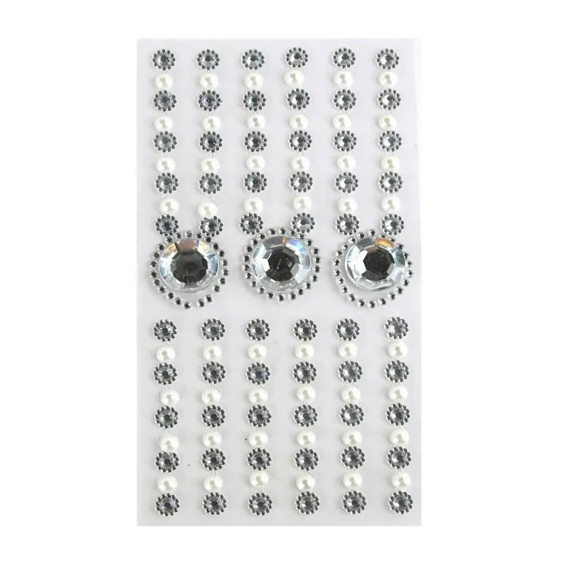 rhinestone pearl stickers self adhesive circles flowers 15 pack