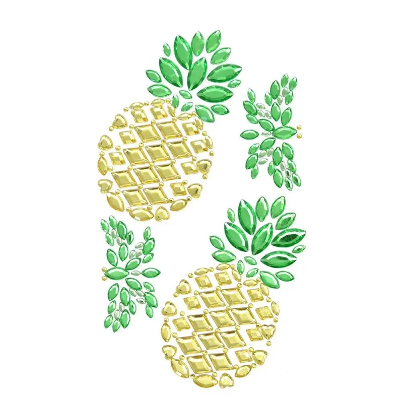 rhinestone pineapple stickers assorted set of 4