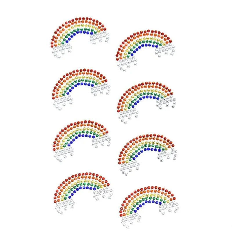 rhinestone rainbow stickers 8 pack 1 5 inches