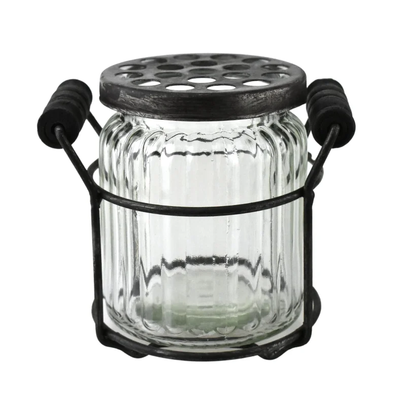 ribbed glass potpourri jar 3 75 inch