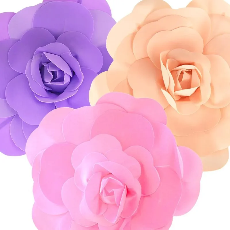 rose foam wall flower set 2 pieces assorted sizes