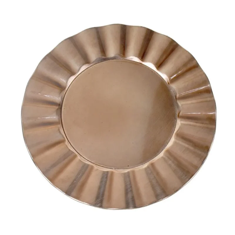 rose gold 13 inch plastic charger plate with fan edge 1 pack