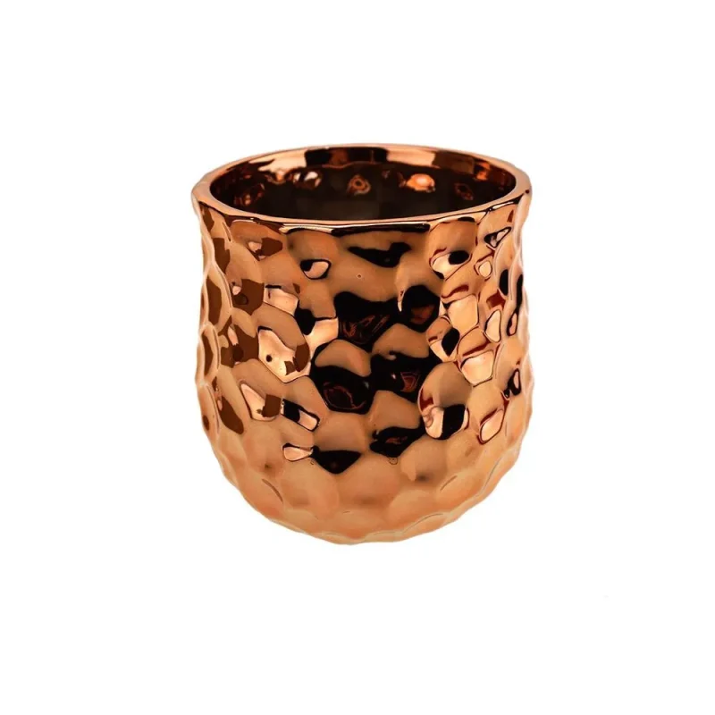 rose gold ceramic textured pot 4 25 inch