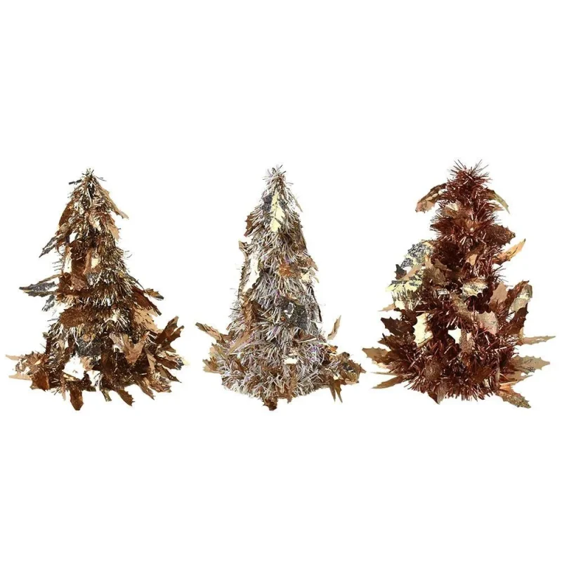 rose gold christmas tree tabletop decorations 10 inch 3 piece set