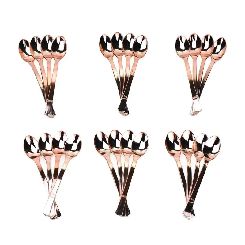 rose gold disposable cocktail spoons 4 inch 24 pack