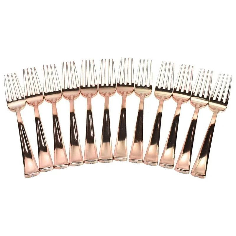 rose gold disposable forks 7 3 4 inch 12 pack