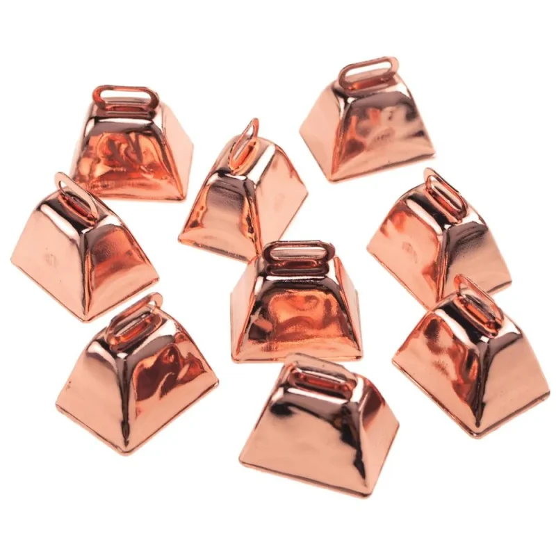 rose gold metal cowbells 1 5 inch 9 pack