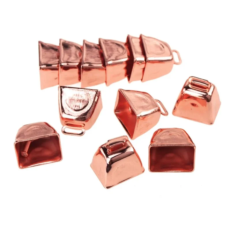 rose gold metal cowbells 1 inch 12 pack