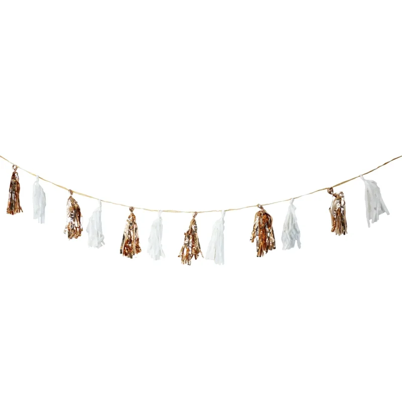 rose gold white tassel garland 6ft 7 5 inch