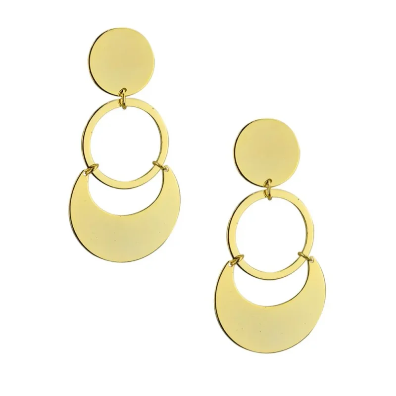 round drop earrings 2 5 hanging disc