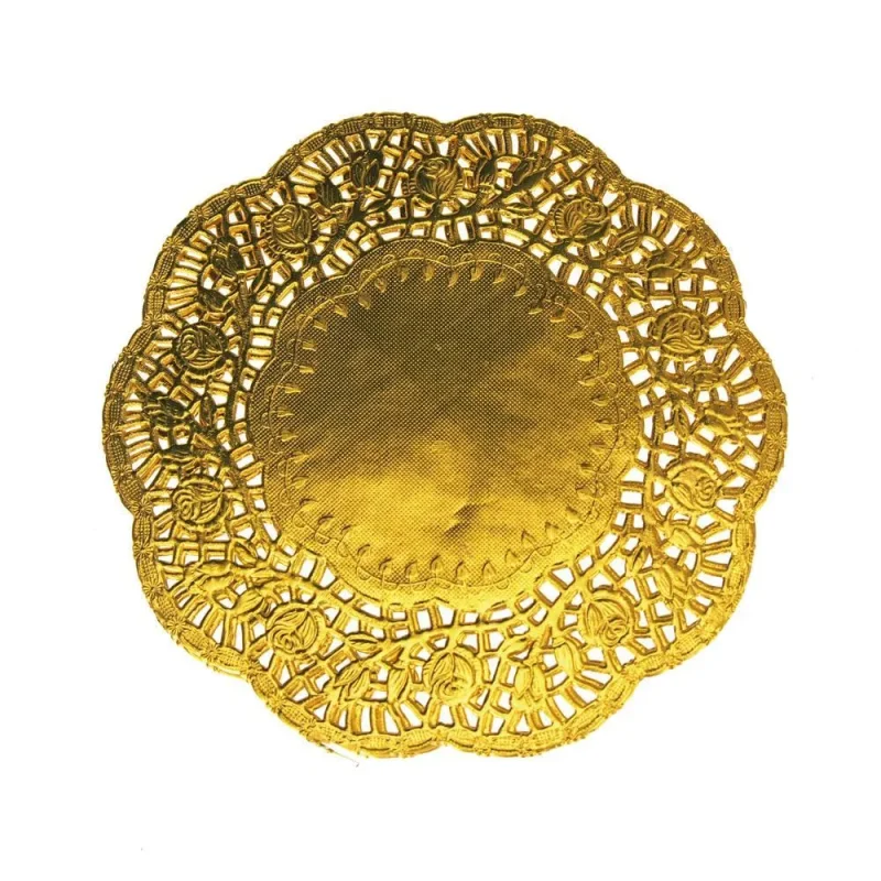 round gold lace doilies 6 25 inch 6 pack