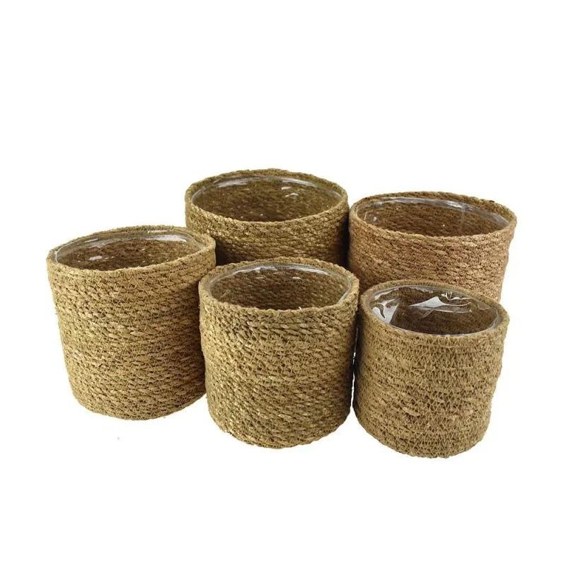 round hogla basket set natural 5 piece assorted sizes