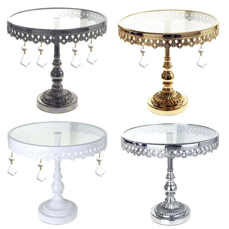 round metal glass cake stand 3 piece 10 25 inch