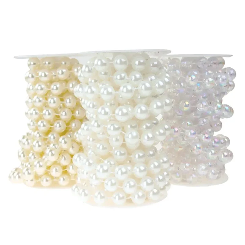 round pearl bead ribbon spool 14mm 5yd plastic