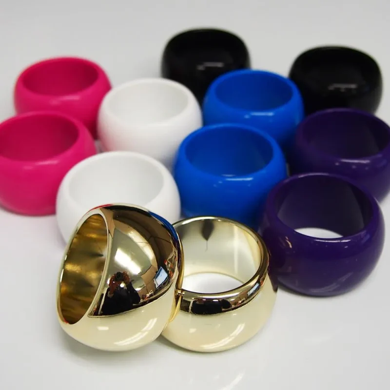 round plastic napkin ring holder set 6 piece