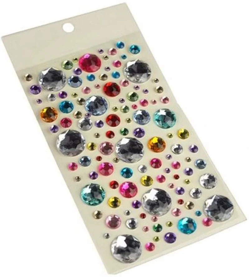 round self adhesive gemstones assorted colors 120 pack