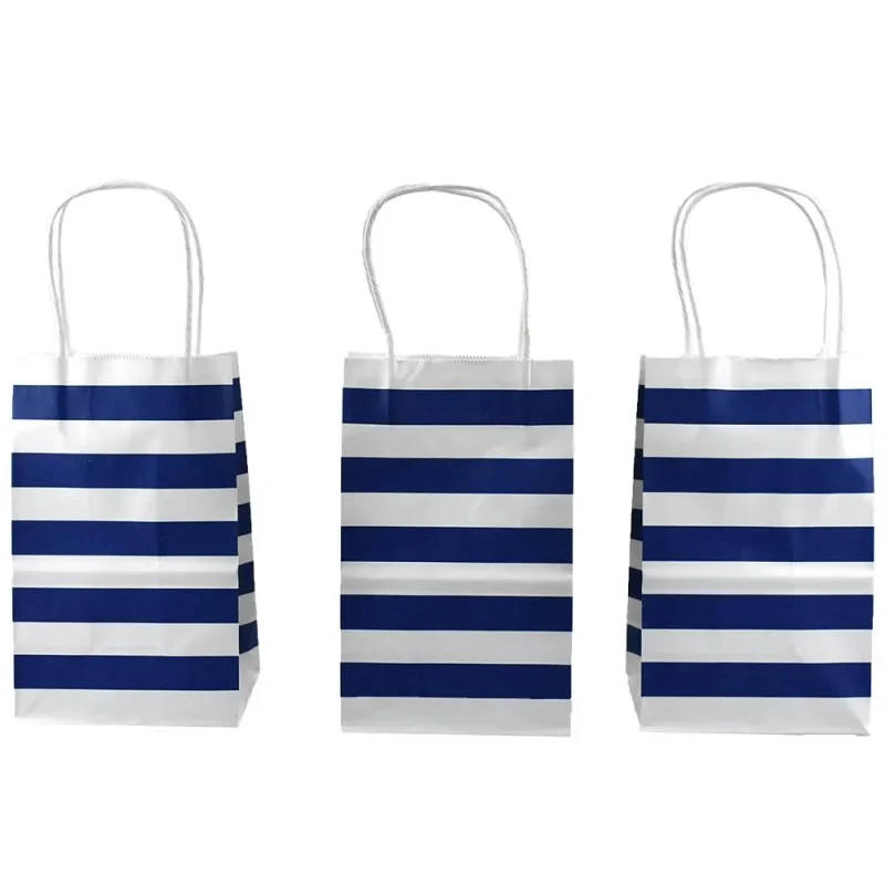 royal blue striped slim gift bags 12 count 12 5 inch